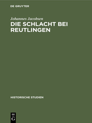 cover image of Die Schlacht bei Reutlingen